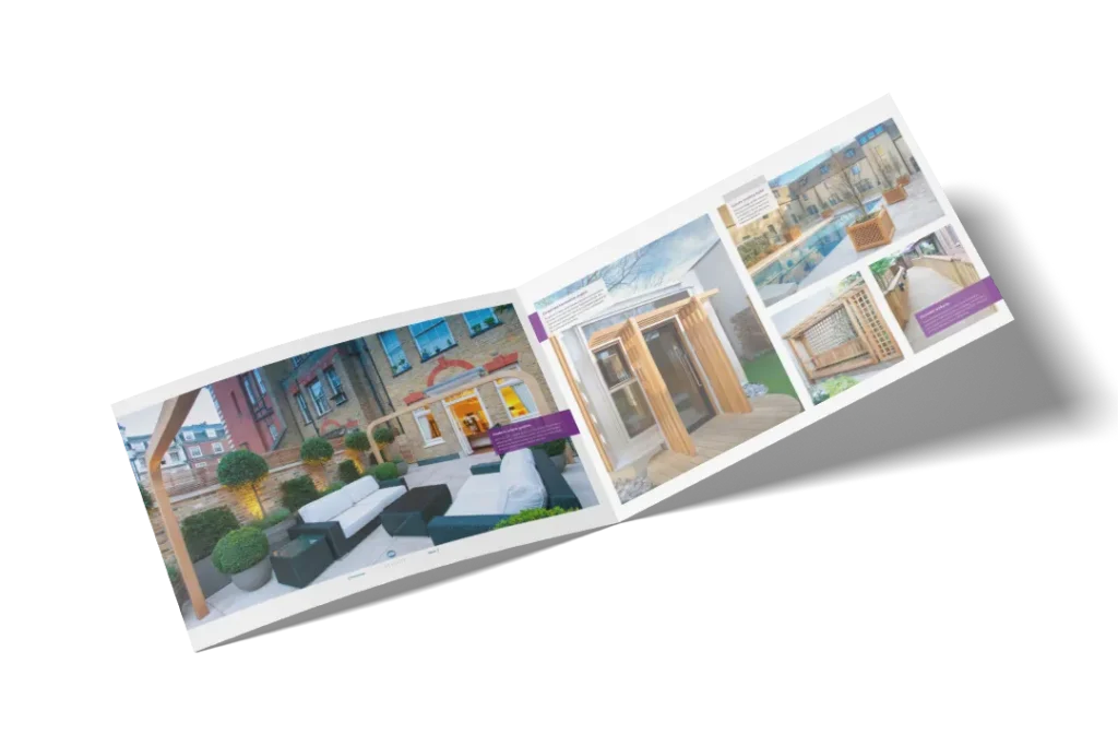 mockup image of the Stuart Garden brochure